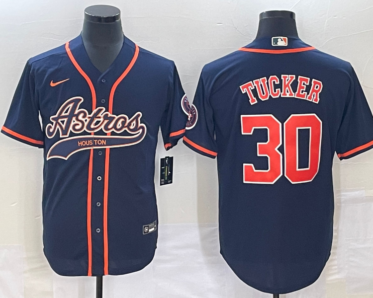 Men's Houston Astros Kyle Tucker #30 Navy Jersey Joint Edition