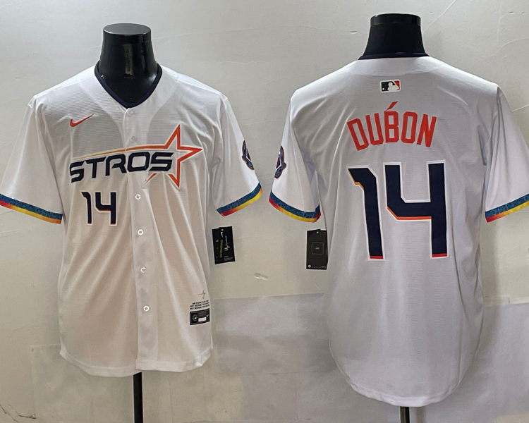 Men's Houston Astros Mauricio Dubon #14 White 2025 City Connect Limited Jersey