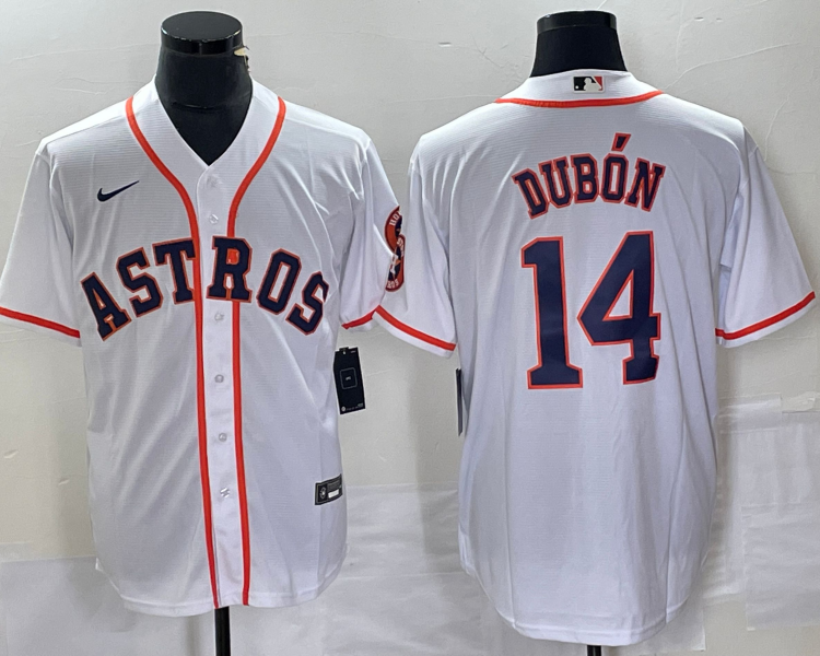 Men's Houston Astros Mauricio Dubon #14 White Home Jersey
