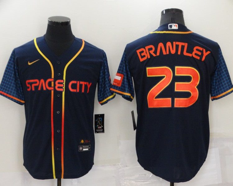 Men's Houston Astros Michael Brantley #23 Navy Space City Jersey