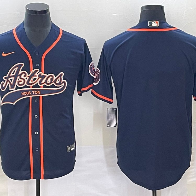 Men's Houston Astros Navy Blank Jersey Joint Edition