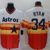 Men's Houston Astros Nolan Ryan #34 White/Orange Baseball Jersey