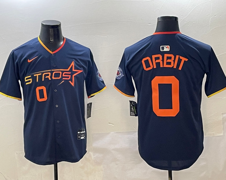 Men's Houston Astros Orbit #0 Navy 2025 City Connect Limited Jersey