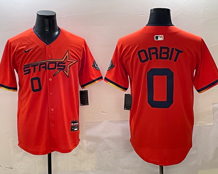 Men's Houston Astros Orbit #0 Orange 2025 City Connect Limited Jersey