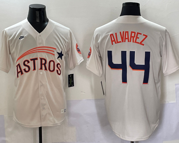 Men's Houston Astros Yordan Alvarez #44 Cream Jersey