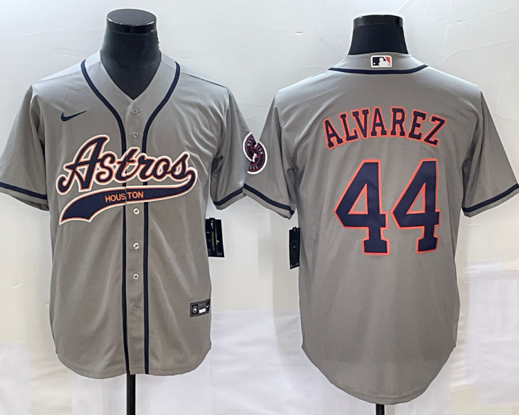Men's Houston Astros Yordan Alvarez #44 Gray Jersey Joint Edition
