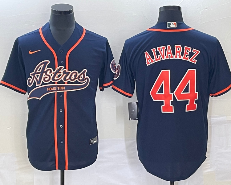 Men's Houston Astros Yordan Alvarez #44 Navy Jersey Joint Edition