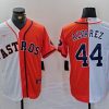 Men's Houston Astros Yordan Alvarez #44 White/Orange Limited Jersey