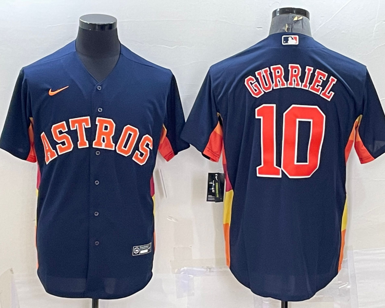 Men's Houston Astros Yuli Gurriel #10 Navy Alternate Name Jersey