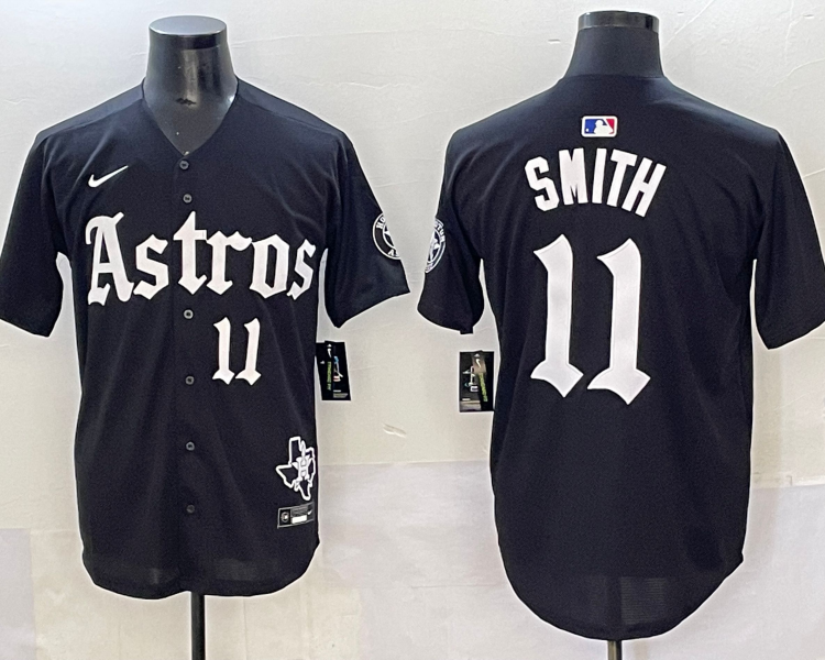 Men's Houston Astros Cam Smith #11 Black Team Jersey