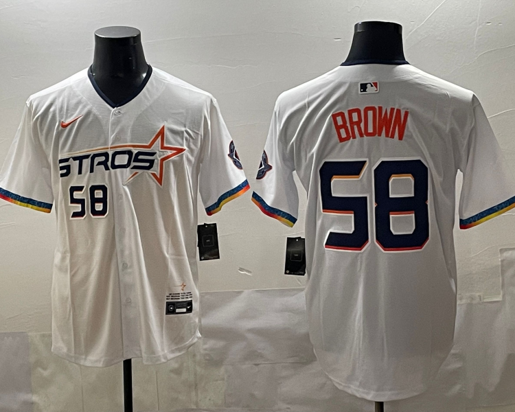 Men's Houston Astros Hunter Brown #58 White 2025 City Connect Limited Jersey