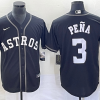 Men's Houston Astros Jeremy Pena #3 Black Lights Out Jersey