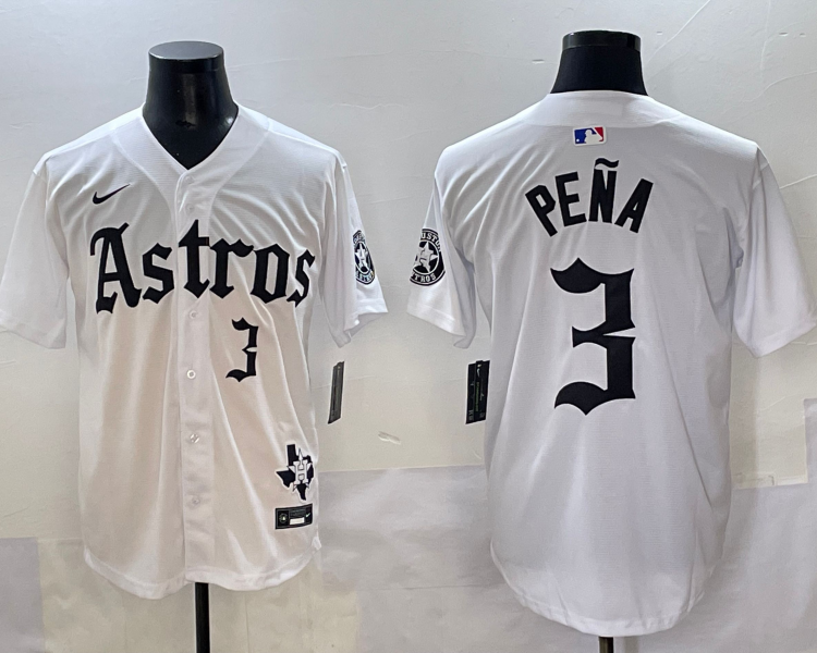 Men's Houston Astros Jeremy Pena #3 White Team Jersey