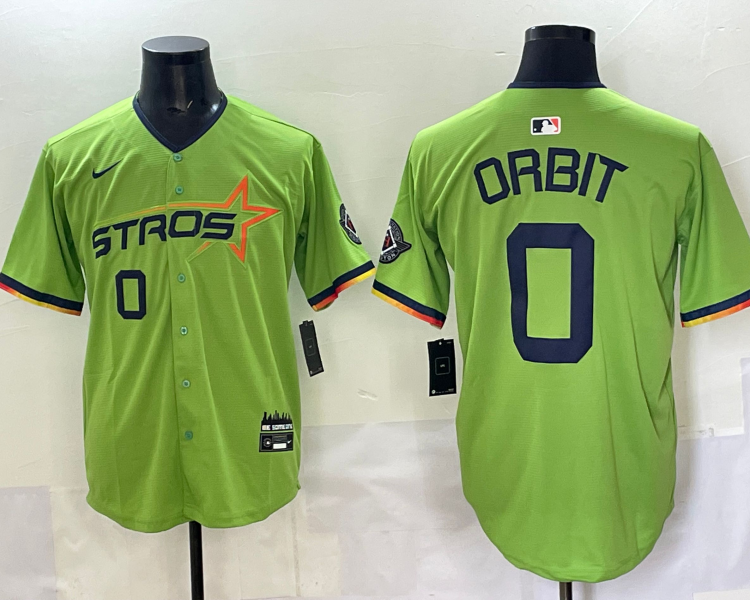 Men's Houston Astros Orbit #0 Green 2025 City Connect Limited Jersey