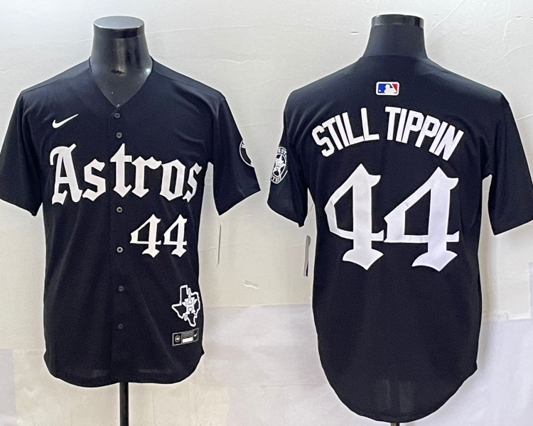 Men's Houston Astros Still Tippin #44 Black Team Jersey