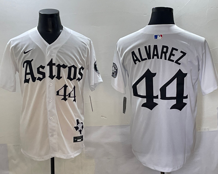 Men's Houston Astros Yordan Alvarez #44 White Jersey
