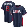 Men's USA Baseball #2 Alex Bregman Navy 2026 World Baseball Classic Road Stadium Jersey