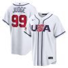 Men's USA Baseball #99 Aaron Judge White 2026 World Baseball Classic Home Stadium Jersey