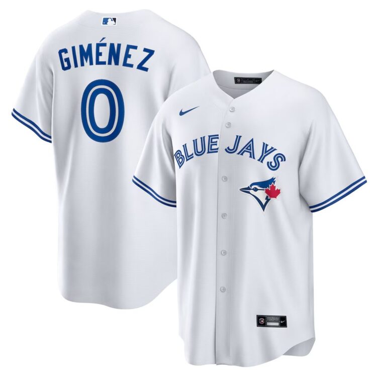 Men's Toronto Blue Jays #0 Andres Gimenez  White Home Replica Jersey