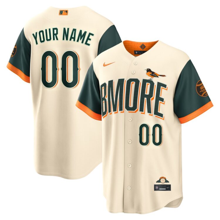 Men's Baltimore Orioles Nike Natural 2026 City Connect Stadium Custom Jersey