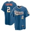 Youth Milwaukee Brewers #2 Brice Turang Nike Mineral Blue 2026 City Connect Stadium Jersey
