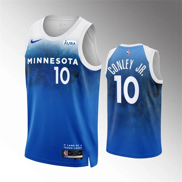 Mens Minnesota Timberwolves #10 Mike Conley Jr. 2023-24 City Edition Jersey Predominantly Predominantly Blue