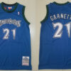 Mens Minnesota Timberwolves #21 Kevin Garnett Blue Mitchell & Ness 2003-04 Hardwood Classics Throwback Jersey