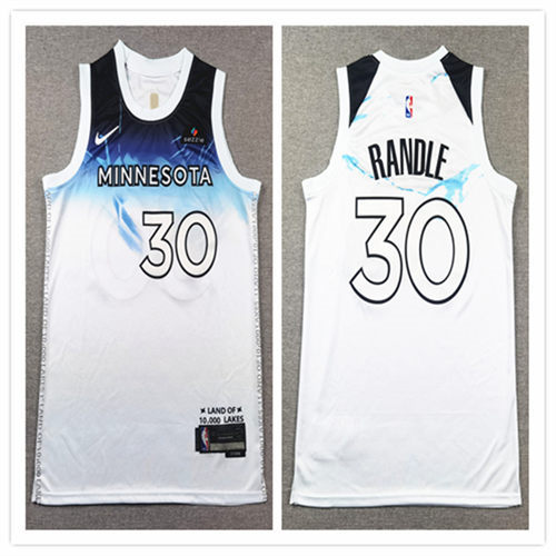 Men's Minnesota Timberwolves #30 Julius Randle Nike White 2024-25 City Edition Swingman Jersey