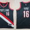 Mens Portland Trail Blazers #16 Hansen Yang Black Icon Edition Swingman Jersey