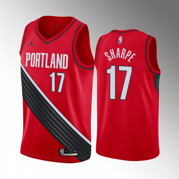 Mens Portland Trail Blazers #17 Shaedon Sharpe Red Statement Edition Jersey