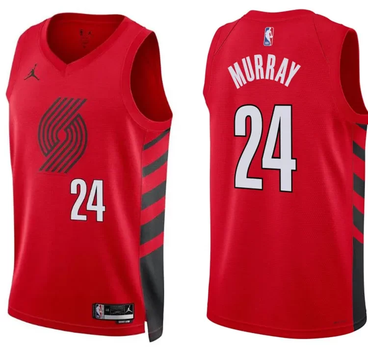 Mens Portland Trail Blazers #24 Kris Murray Red Statement Edition Player Jersey