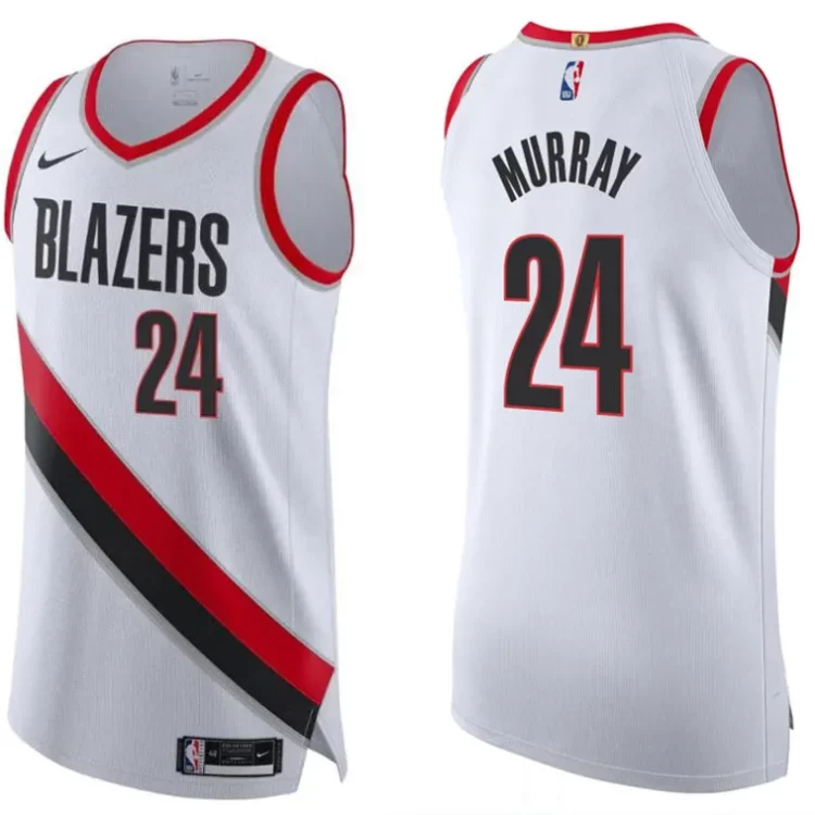 Mens Portland Trail Blazers #24 Kris Murray White Association Edition Player Jersey