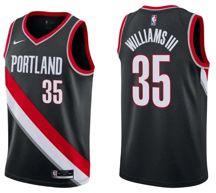 Mens Portland Trail Blazers #35 Robert Williams III Black Icon Edition Swingman Jersey