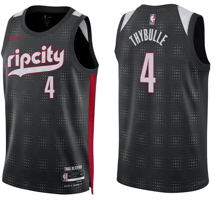 Mens Portland Trail Blazers #4 Matisse Thybulle Black 2024-25 City Edition Swingman Jersey