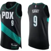 Mens Portland Trail Blazers #9 Jerami Grant Black 2025-26 City Edition Swingman Jersey