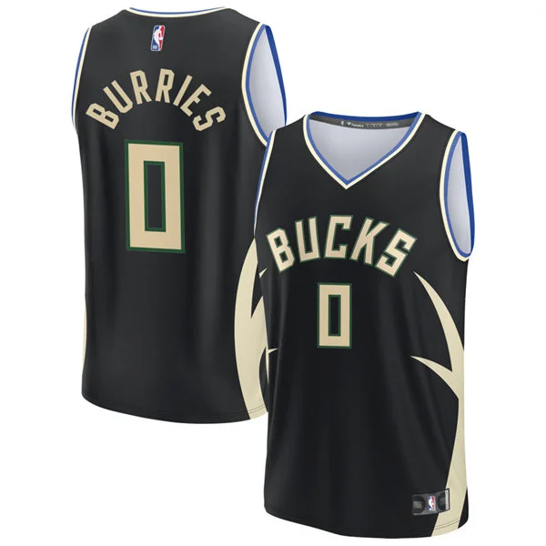 Mens Milwaukee Bucks #0 Brayden Burries Black Statement Edition Swingman Jersey