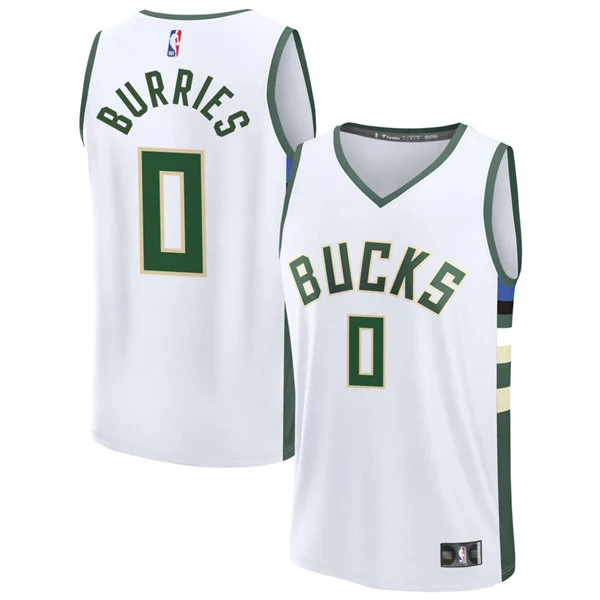 Mens Milwaukee Bucks #0 Brayden Burries Nike White Association Edition Swingman Jersey