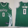 Mens Milwaukee Bucks #0 Damian Lillard Green 2021 Earned Edition Swingman Jersey