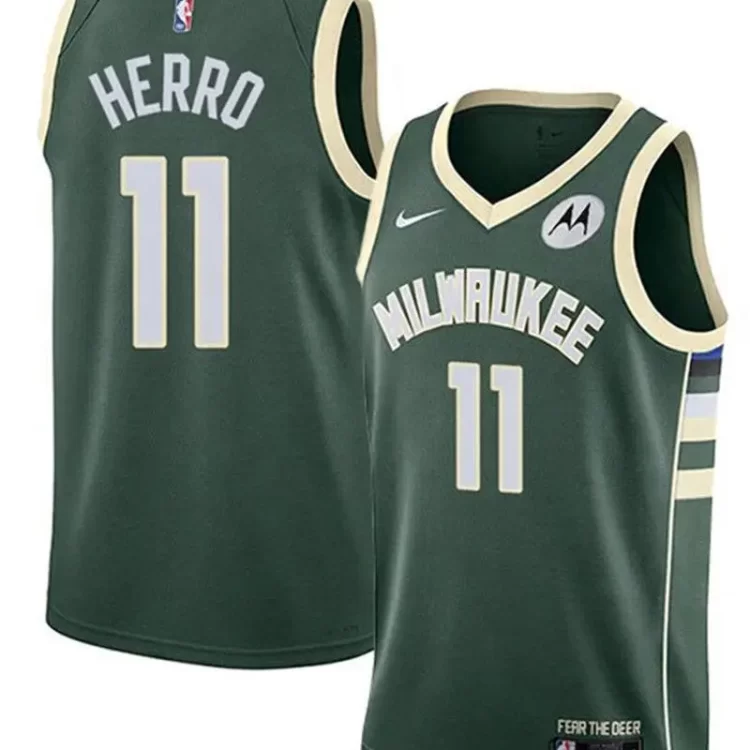Mens Milwaukee Bucks #11 Tyler Herro  Green Icon Edition Swingman Jersey