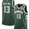Mens Milwaukee Bucks #13 Ryan Rollins Green Icon Edition Swingman Jersey