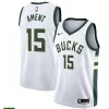 Mens Milwaukee Bucks #15 Nate Ament Nike White Association Edition Swingman Jersey