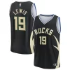 Mens Milwaukee Bucks #19 Malique Lewis Black Statement Edition Swingman Jersey