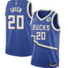 Mens Milwaukee Bucks #20 A.J. Green Royal 2024-25 City Edition Jersey