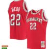 Mens Milwaukee Bucks #22 Michael Redd Mitchell & Ness Red 2008-09 Hardwood Classics Jersey