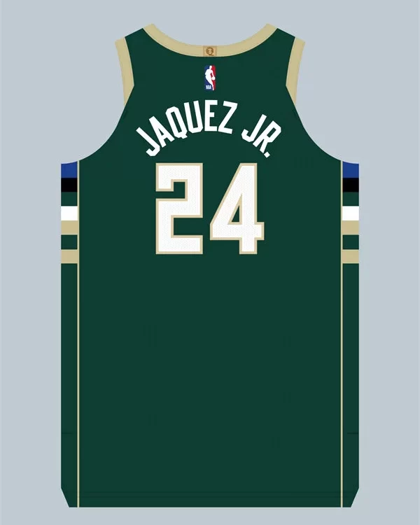Mens Milwaukee Bucks #24 Jaime Jaquez Jr. Green Icon Edition Swingman Jersey