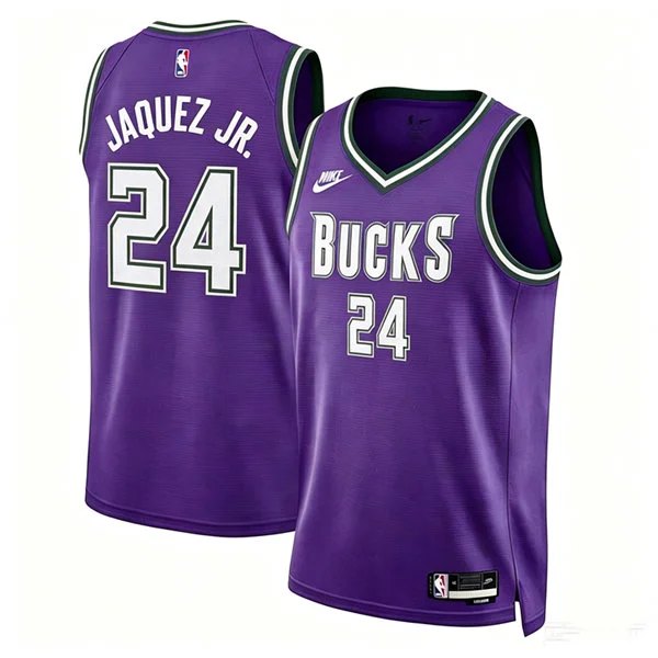 Mens Milwaukee Bucks #24 Jaime Jaquez Jr.  Purple Classic Edition Jersey