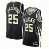 Mens Milwaukee Bucks #25 Kasparas Jakucionis  Black Statement Edition Swingman Jersey