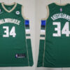 Men's Milwaukee Bucks #34 Giannis Antetokounmpo Hunter Green Nike Icon Edition Jersey