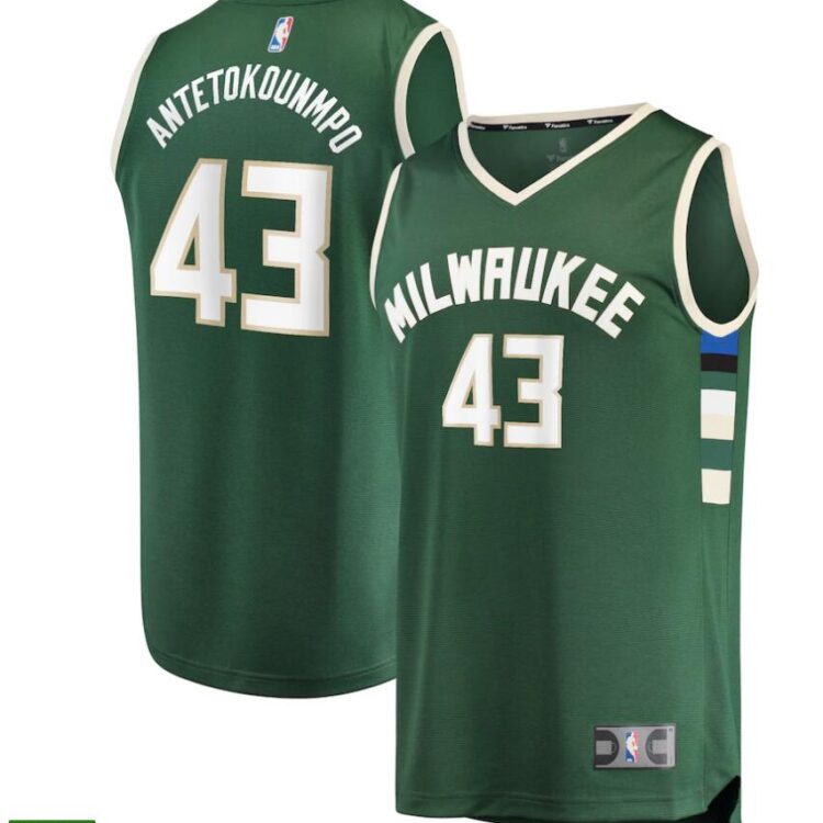 Mens Milwaukee Bucks #43 Thanasis Antetokounmpo Hunter Green Nike Icon Edition Jersey
