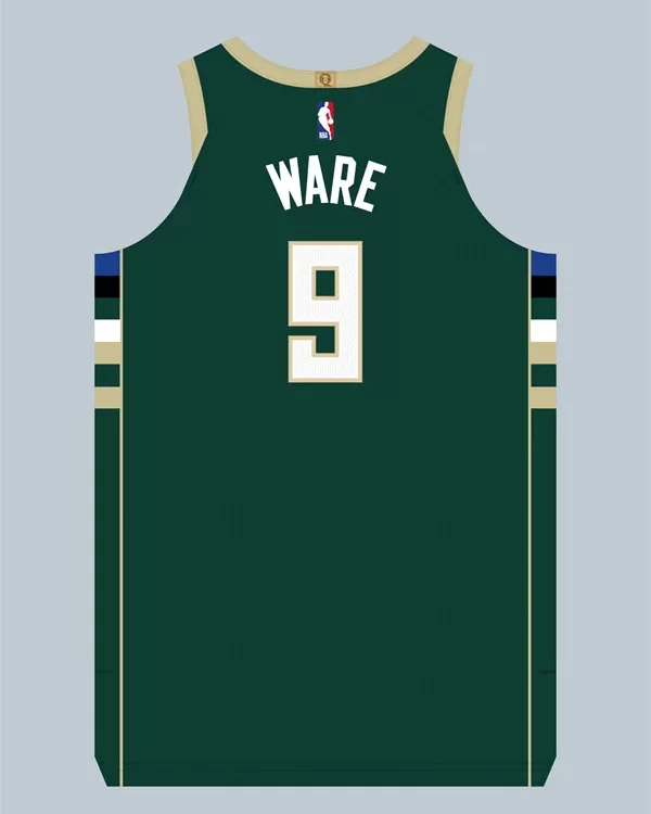 Mens Milwaukee Bucks #9 Kel'el Ware Green Icon Edition Swingman Jersey